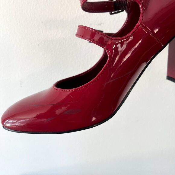 Marc Fisher Red Chunky Heel Pumps 7.5 - Picture 7 of 7